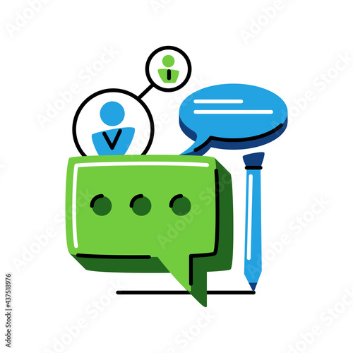 Forum. Vector icon in bold line style