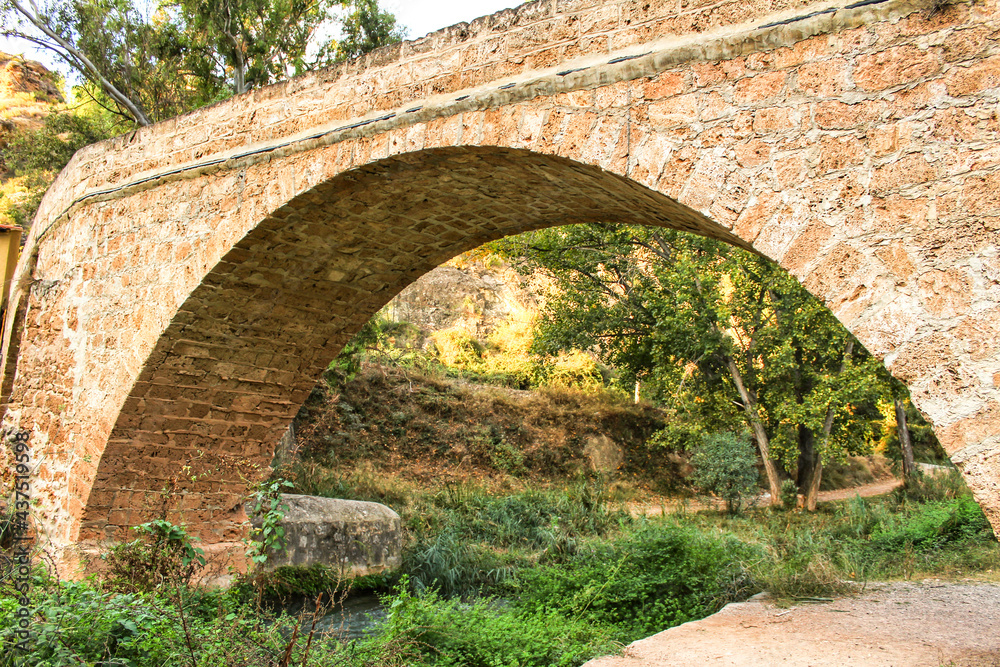 Stone Bridge over Tuejar River in Valencia