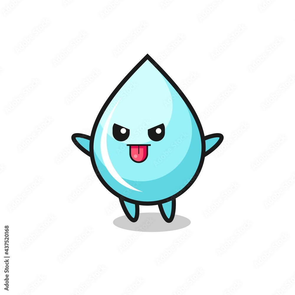 naughty water drop character in mocking pose naughty water drop character in mocking pose