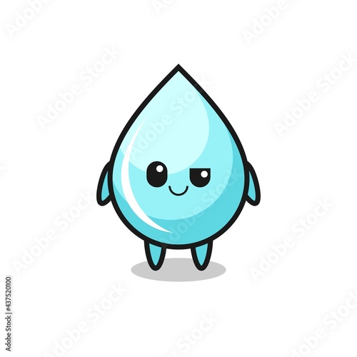 water drop cartoon with an arrogant expression
