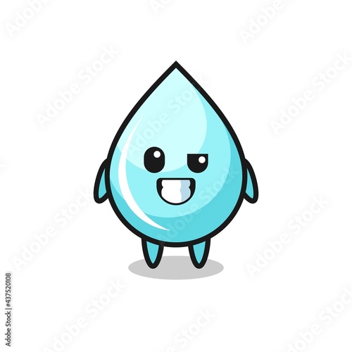 cute water drop mascot with an optimistic face