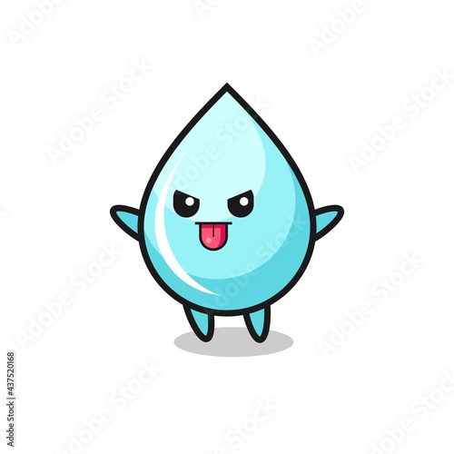 naughty water drop character in mocking pose