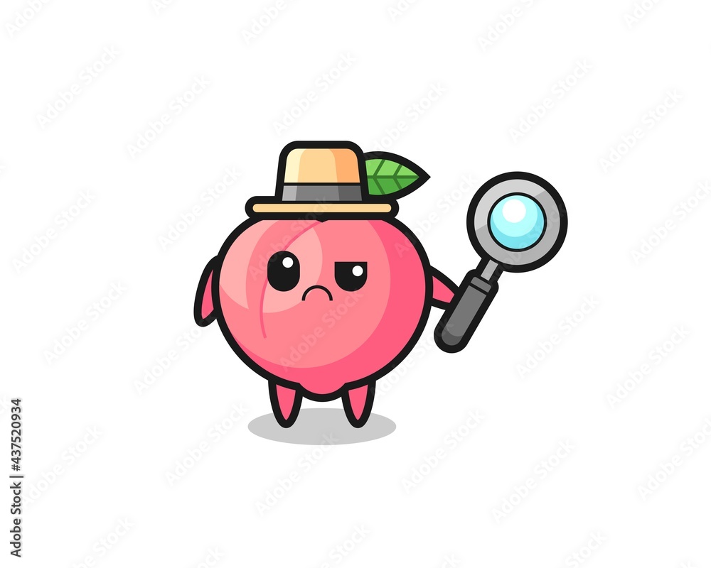 the mascot of cute peach as a detective the mascot of cute peach as a detective