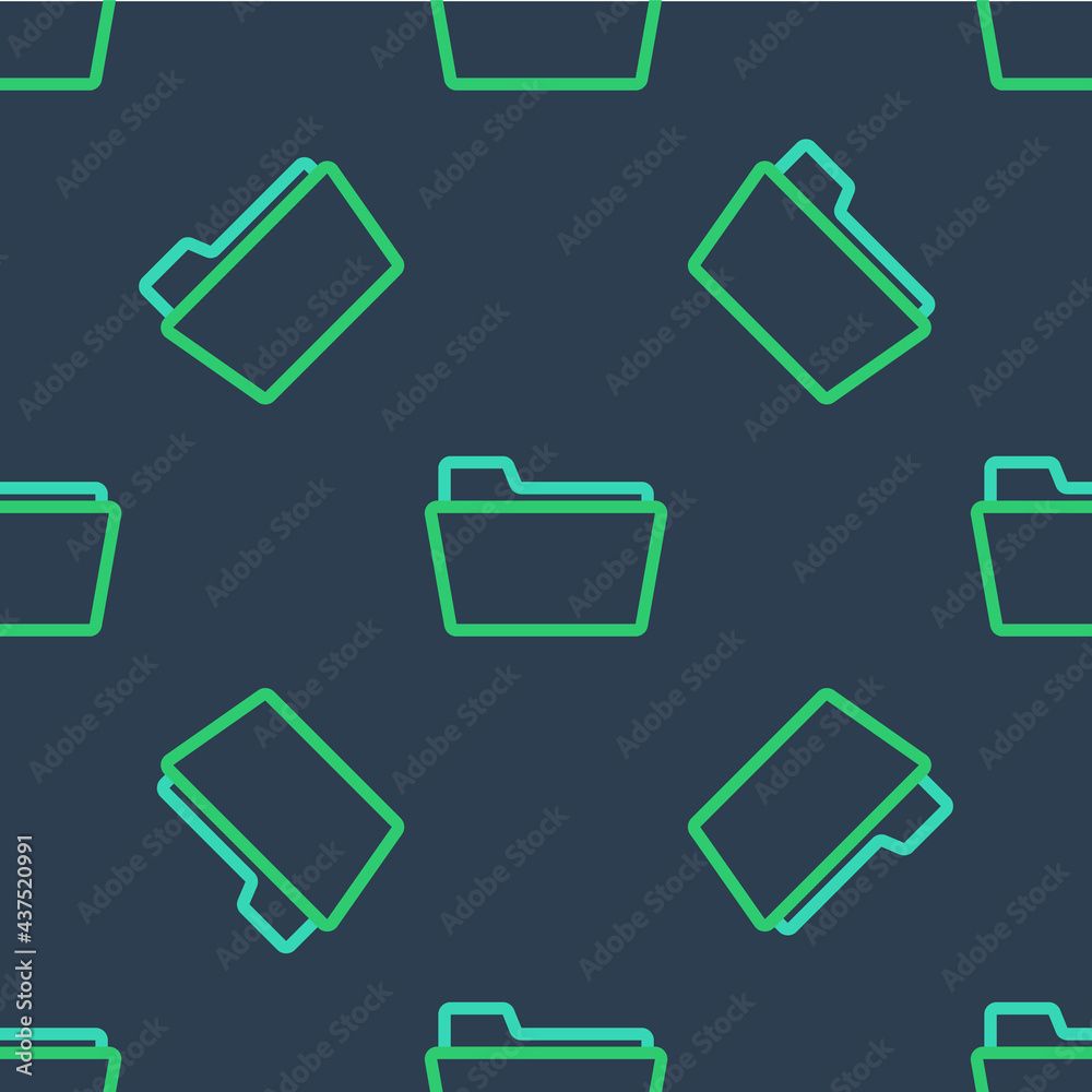 Line Document folder icon isolated seamless pattern on blue background. Accounting binder symbol. Bookkeeping management. Vector Line Document folder icon isolated seamless pattern on blue background. Accounting binder symbol. Bookkeeping management. Vector