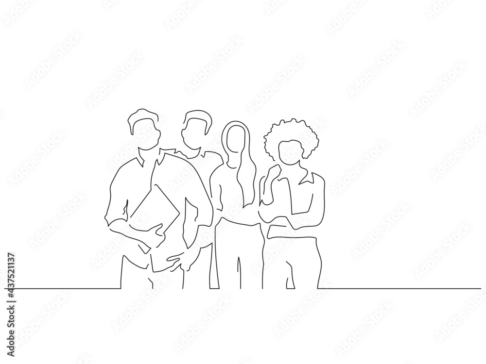 Teamwork line drawing, vector illustration design. Teamwork line drawing, vector illustration design.