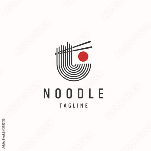 Noodle ramen logo icon design template vector
