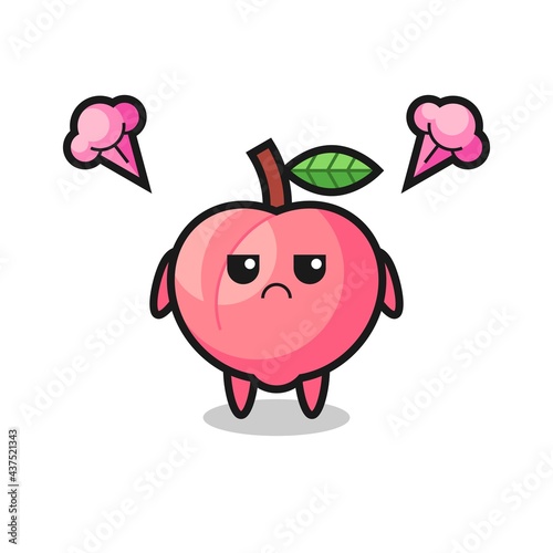 annoyed expression of the cute peach cartoon character