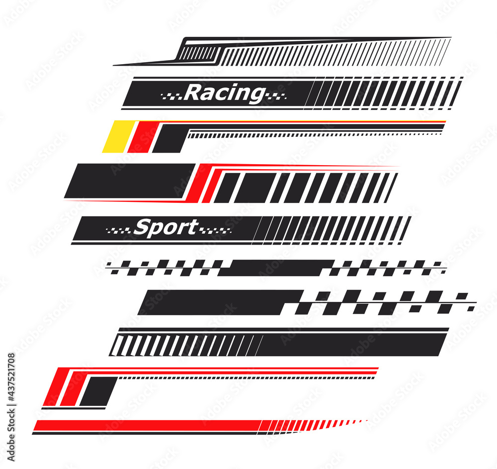 Vecteur Stock Sports stripes, car stickers. Racing decals for tuning. |  Adobe Stock