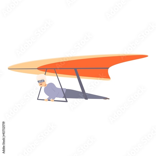 Freestyle hang glider icon. Cartoon of Freestyle hang glider vector icon for web design isolated on white background