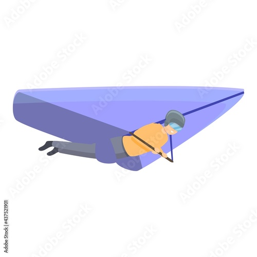 Adventure hang glider icon. Cartoon of Adventure hang glider vector icon for web design isolated on white background