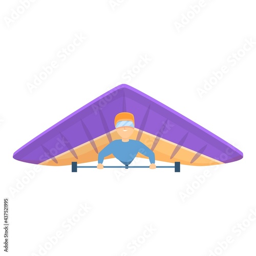 Wind hang glider icon. Cartoon of Wind hang glider vector icon for web design isolated on white background