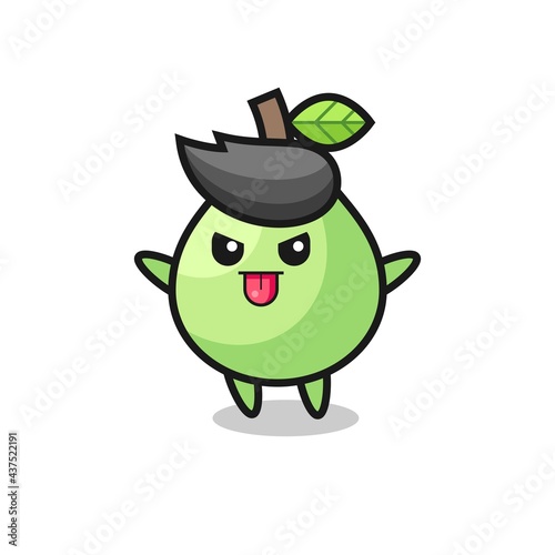 naughty guava character in mocking pose