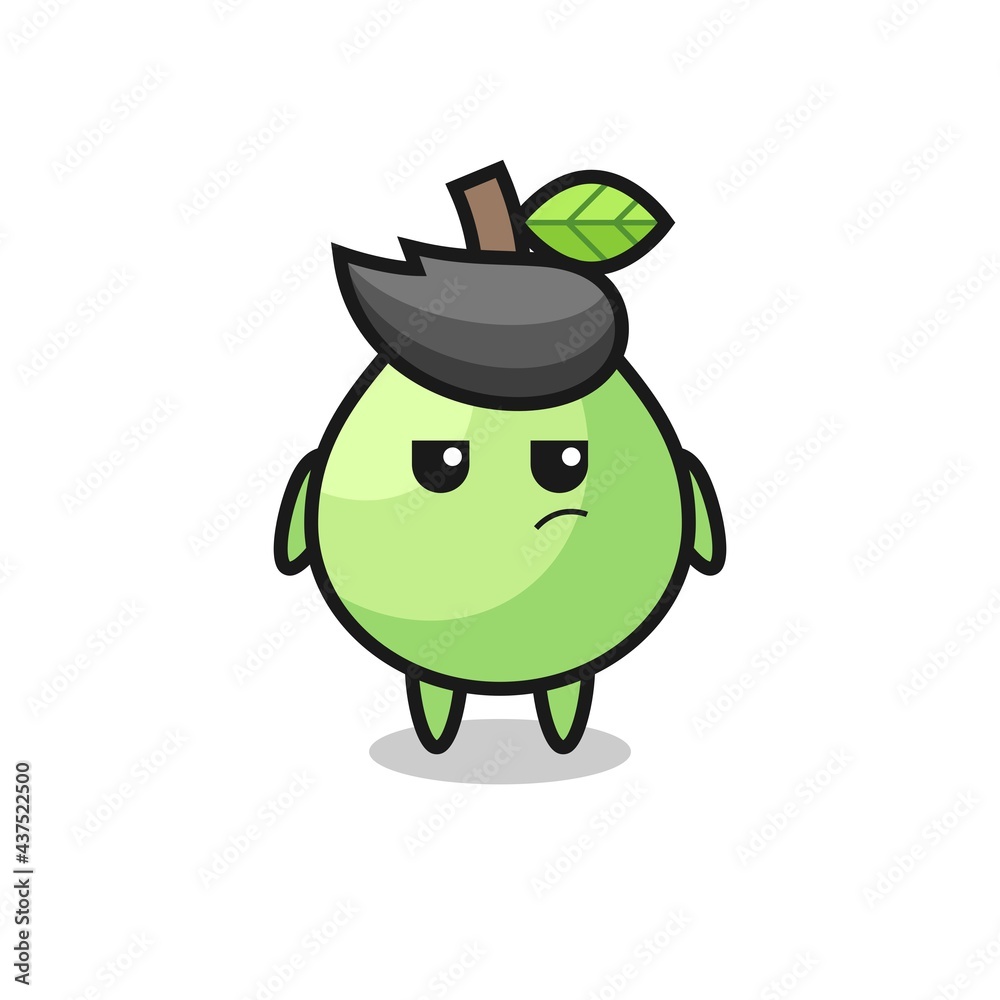 Fototapeta premium cute guava character with suspicious expression