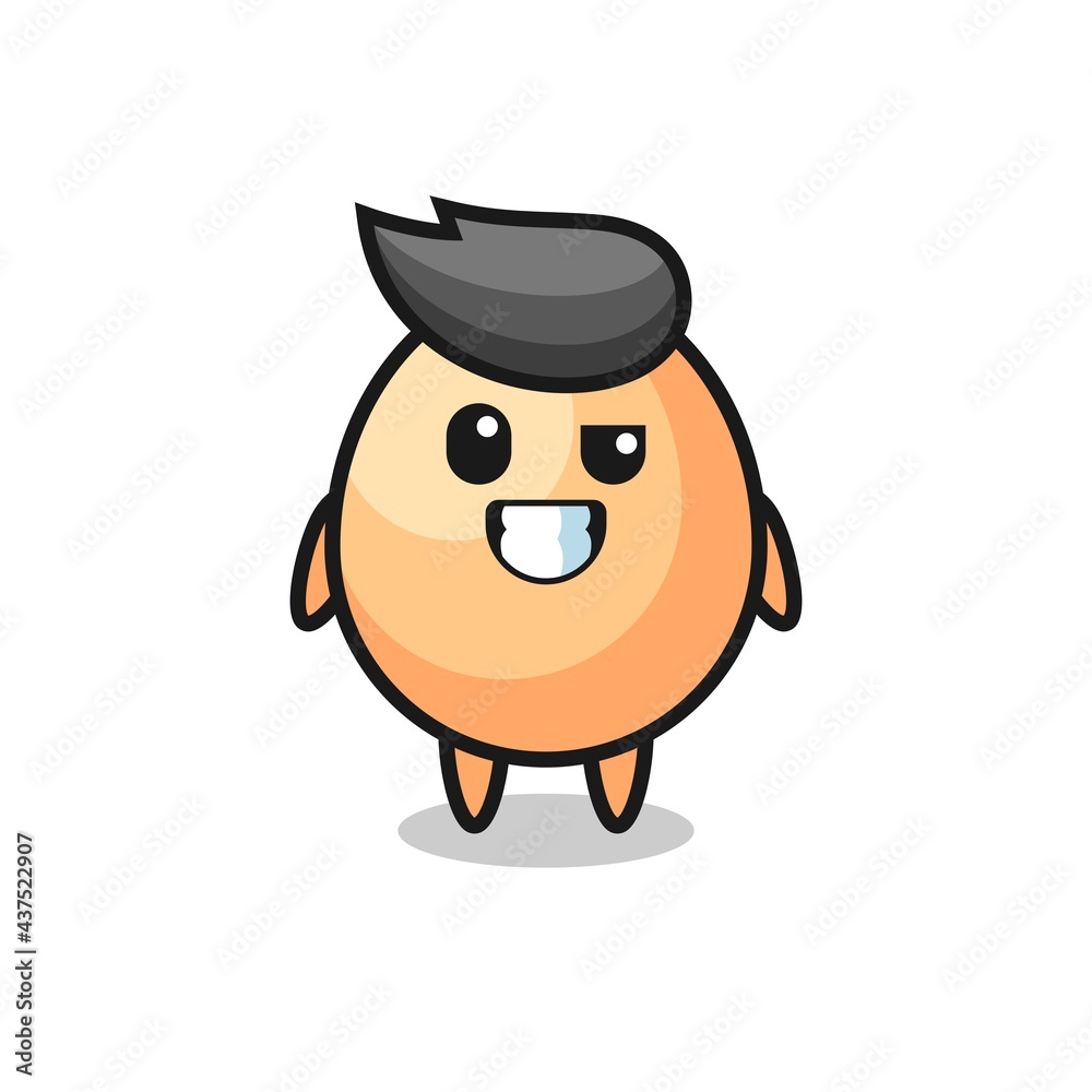 cute egg mascot with an optimistic face