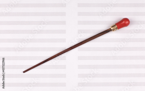 conductor stick and sheet music photo