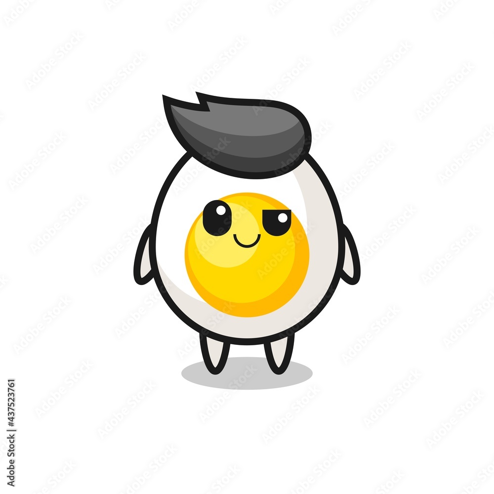 illustration of an boiled egg character with awkward poses