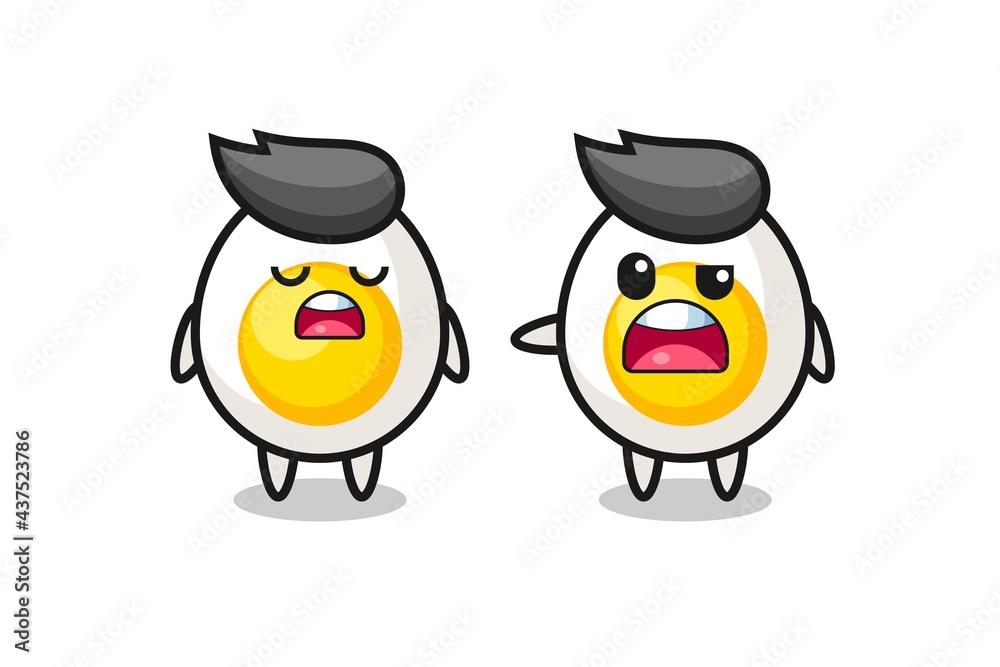 Fototapeta premium cute boiled egg cartoon with hand sanitizer