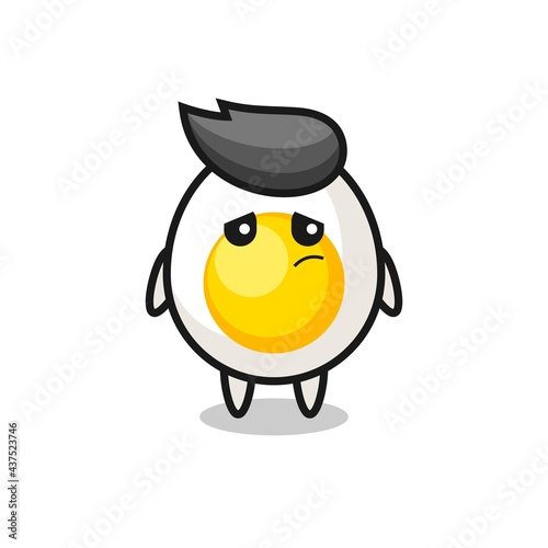 the shocked face of the cute boiled egg mascot © heriyusuf