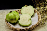 guava in a wicker basket