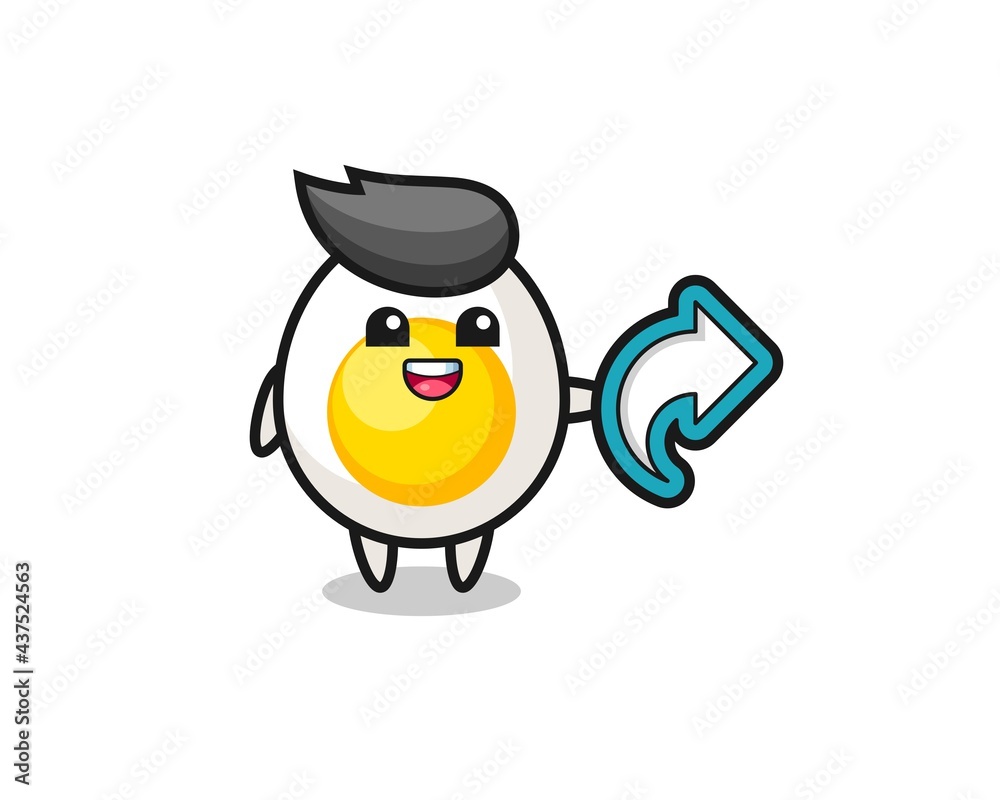 happy boiled egg cartoon playing soap bubble