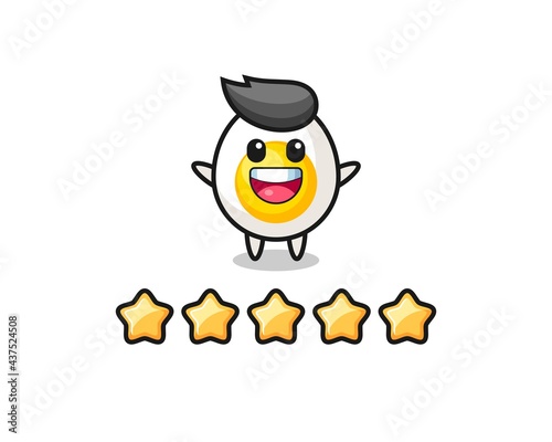the illustration of customer bad rating, boiled egg cute character with 1 star © heriyusuf