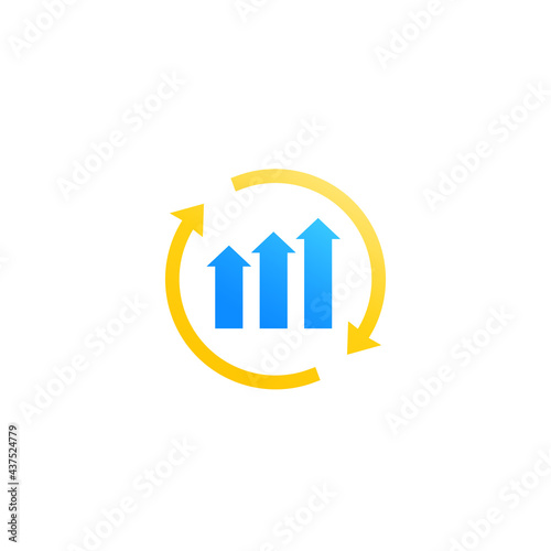 continuous growth vector icon