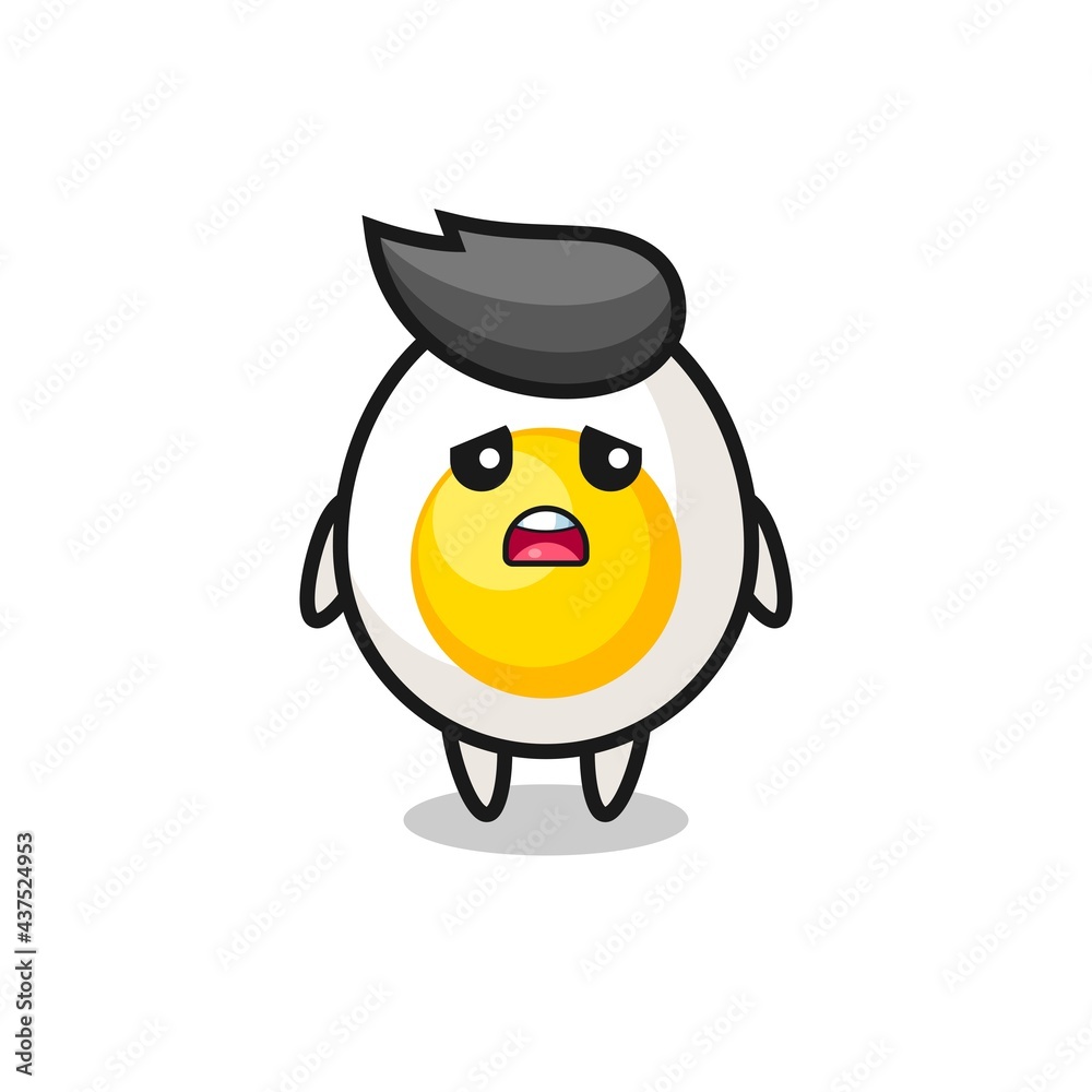 boiled egg cartoon with very excited pose boiled egg cartoon with very excited pose