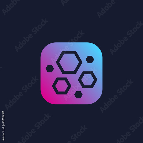 nanoparticles, hexagon nano molecules, vector