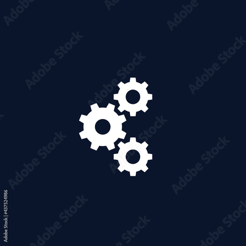 preferences, vector icon with cogwheels