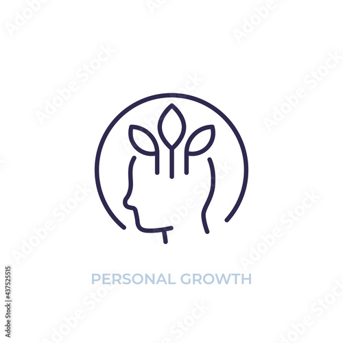 personal growth, self development line icon