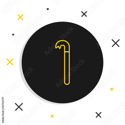 Line Crowbar icon isolated on white background. Colorful outline concept. Vector