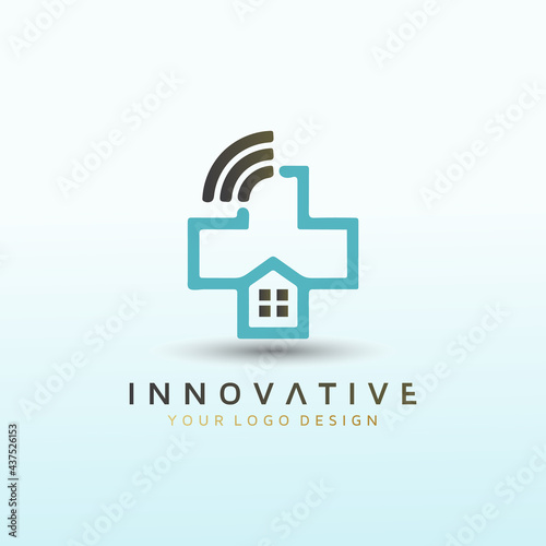 health care measurements at home for telemedicine logo design