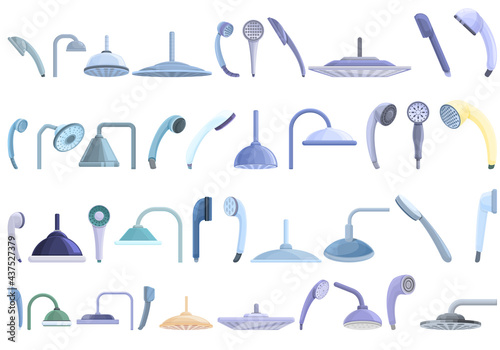Shower heads icon. Cartoon of shower heads vector icon for web design isolated on white background