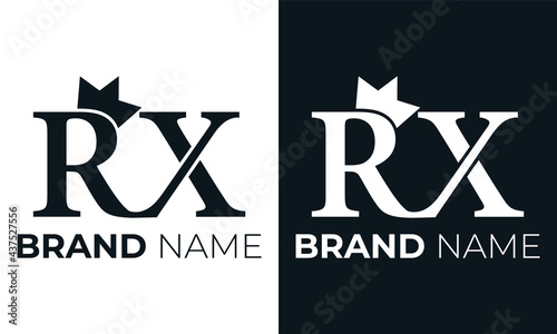Initial letter rx logo vector design template. Creative modern trendy r and x typography and black colors.