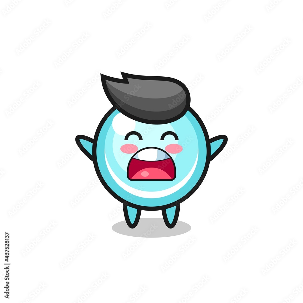 cute bubble mascot with a yawn expression cute bubble mascot with a yawn expression