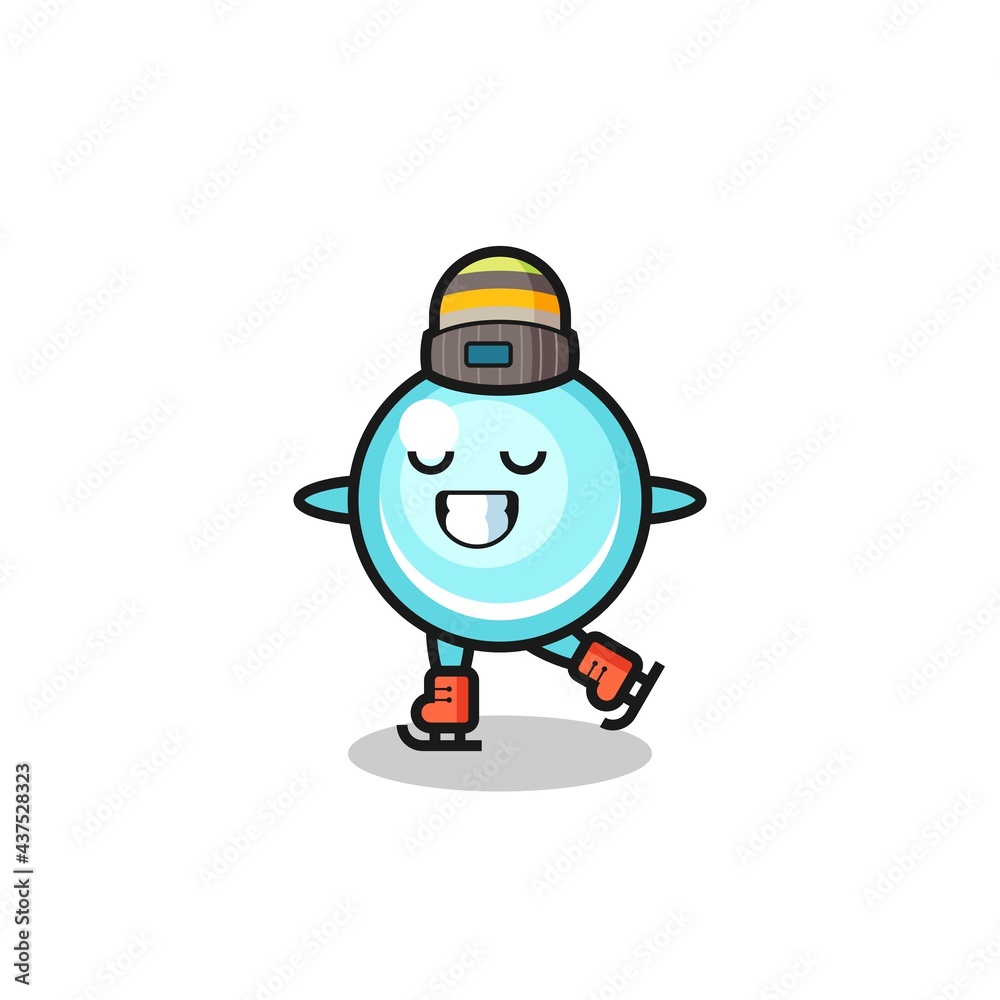 bubble cartoon as an ice skating player doing perform bubble cartoon as an ice skating player doing perform