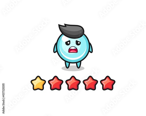 the illustration of customer bad rating, bubble cute character with 1 star © heriyusuf
