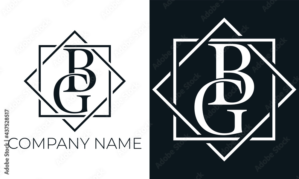 Initial letter Bg logo vector design template. Creative modern trendy B