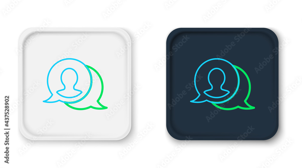 Line Speech bubble chat icon isolated on white background. Message icon. Communication or comment chat symbol. Colorful outline concept. Vector Line Speech bubble chat icon isolated on white background. Message icon. Communication or comment chat symbol. Colorful outline concept. Vector