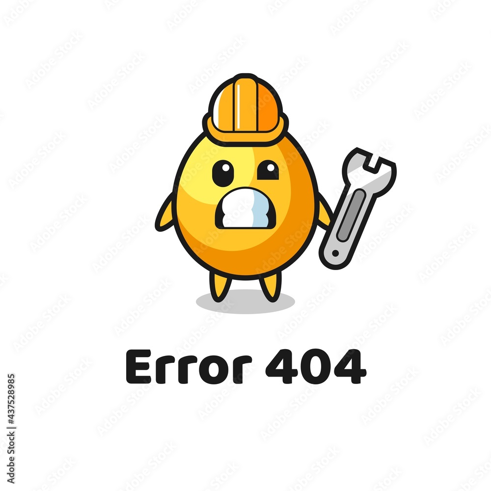 error 404 with the cute golden egg mascot
