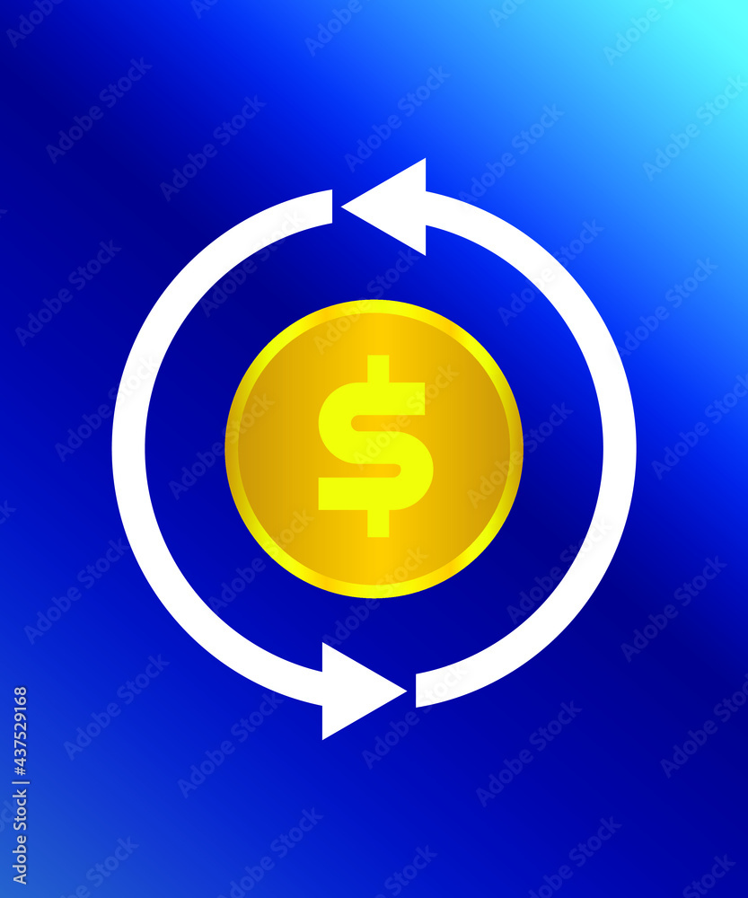 Circulation of money icon vector Circulation of money icon vector