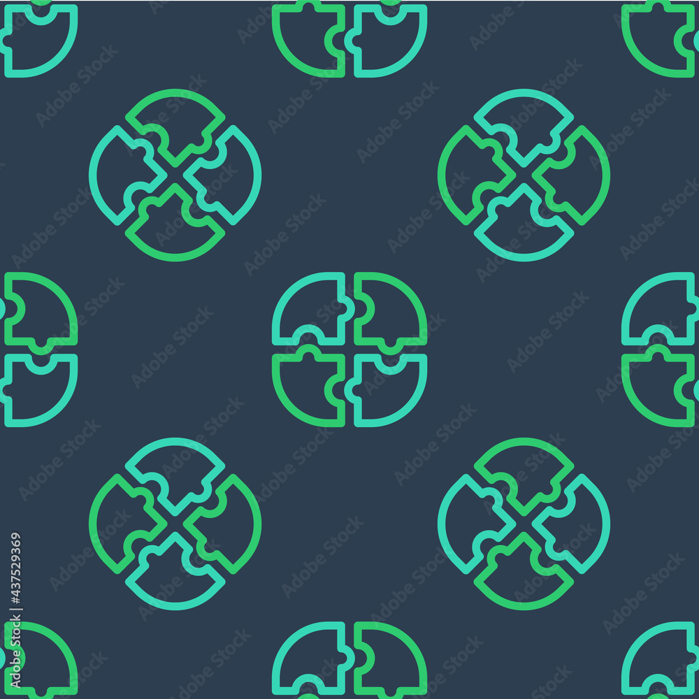 Line Piece of puzzle icon isolated seamless pattern on blue background. Business, marketing, finance, template, layout, infographics, internet concept. Vector Line Piece of puzzle icon isolated seamless pattern on blue background. Business, marketing, finance, template, layout, infographics, internet concept. Vector
