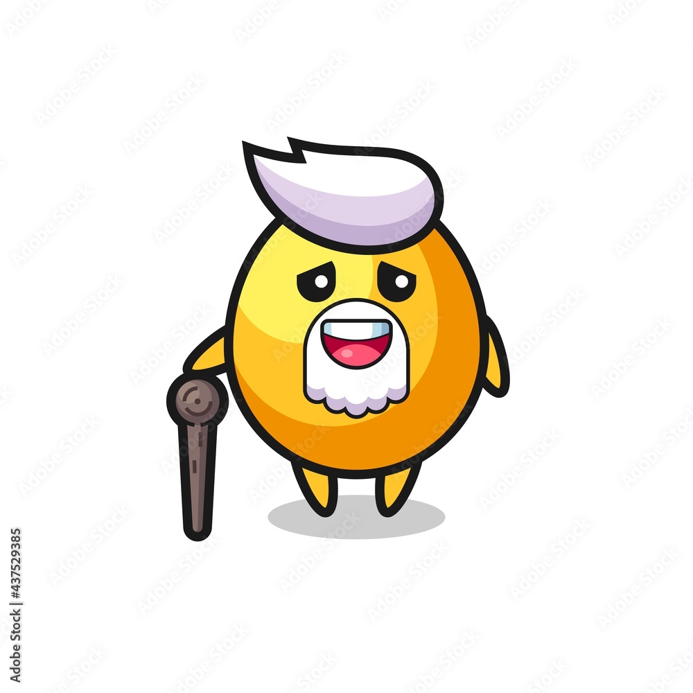 cute golden egg grandpa is holding a stick cute golden egg grandpa is holding a stick