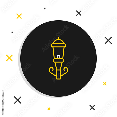 Line Vintage street light icon isolated on white background. Colorful outline concept. Vector