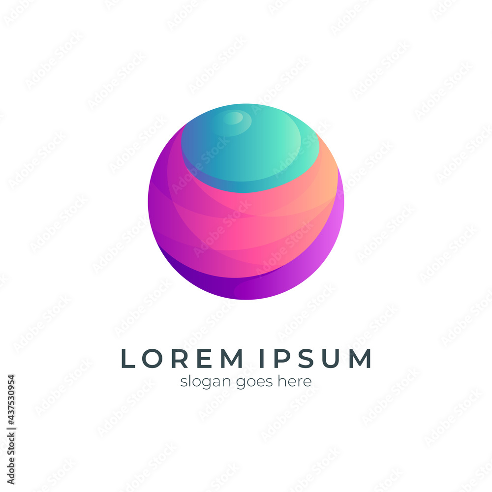 Abstract circle sphere gradient color logo design template Abstract circle sphere gradient color logo design template