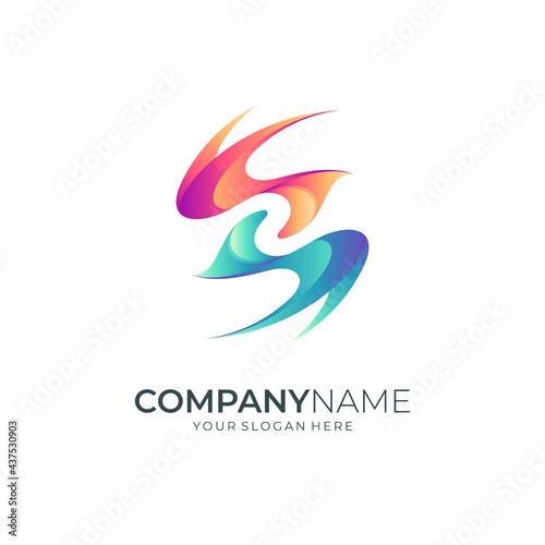Abstract letter S gradient logo template ready for use