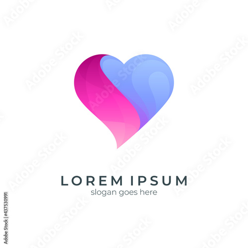 Simple heart or love logo design template ready for use