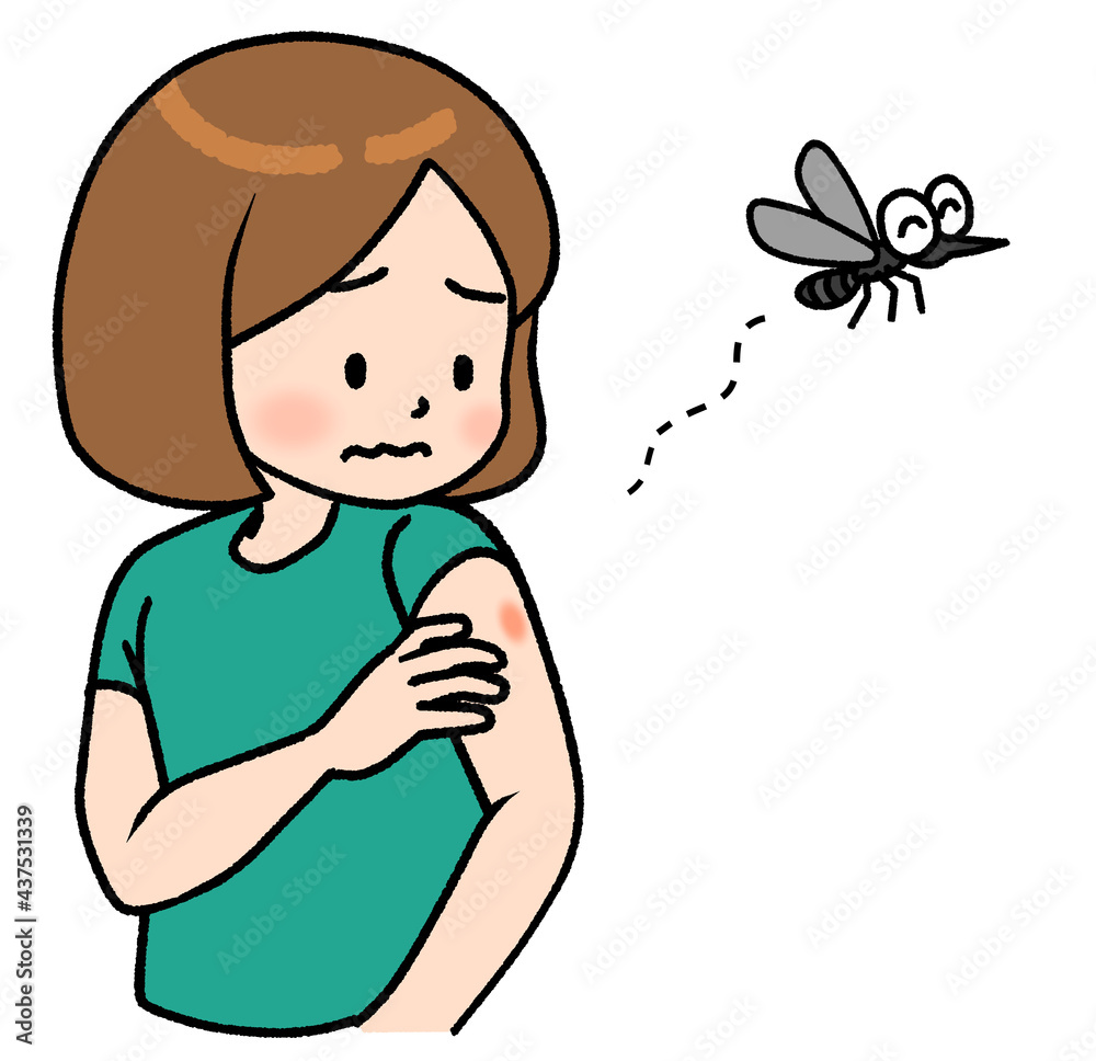 腕を虫に刺された女の子のイラスト Stock Illustration Adobe Stock