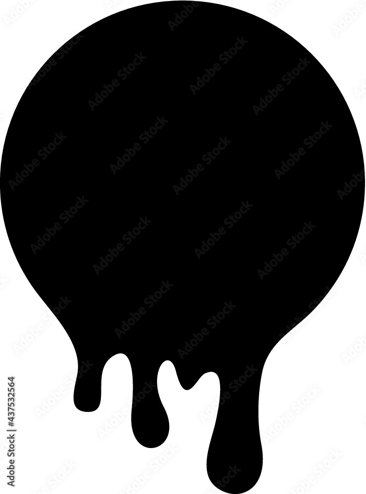 Vector illustration of the dripping circle shape Vector illustration of the dripping circle shape