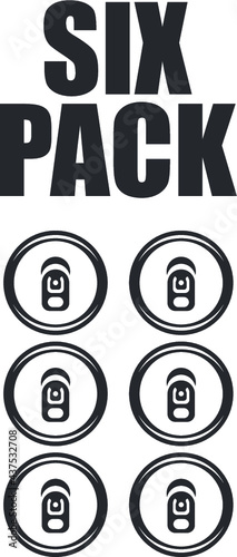 Vector illustration of the six pack sign